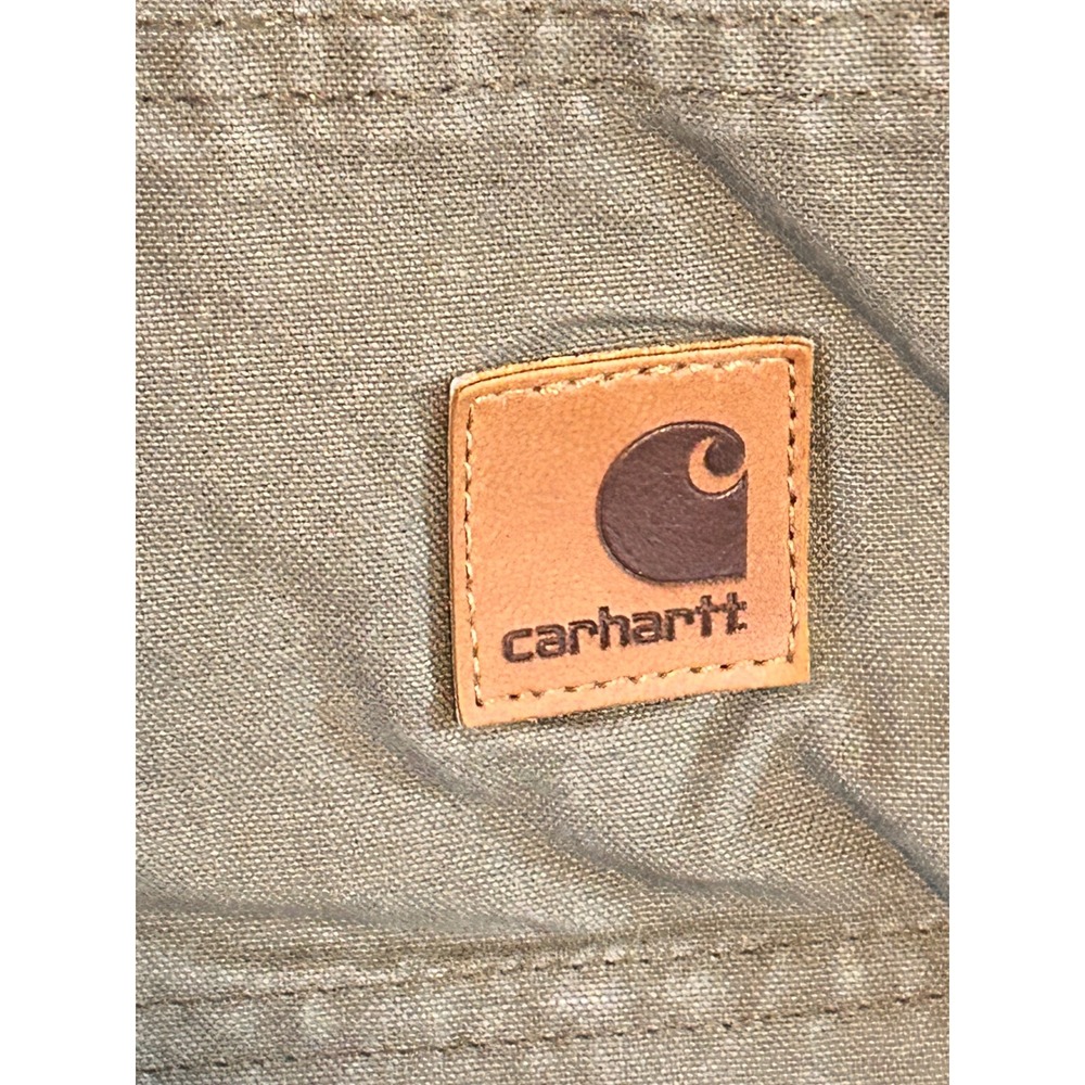 Carhartt 1213 261377 A1 8181 LBR Khaki Dungaree Fit Work Pants Mens 42x34 - Picture 5 of 6
